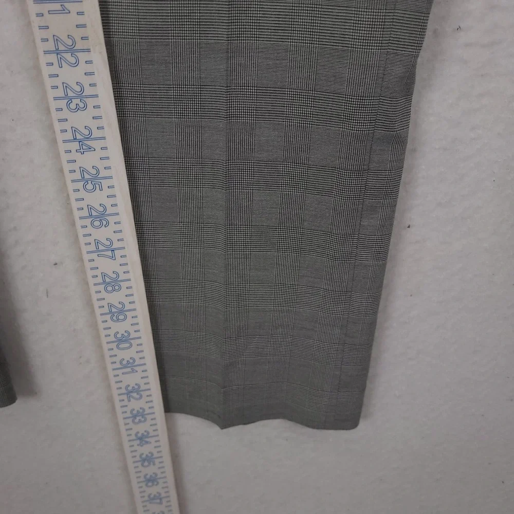Uniqlo Kando Pants Men 35x34 Grey Glen Plaid Performance Dress Trousers Slim Fit